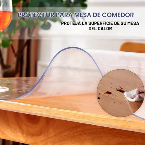Vista 7 de Mantel de PVC transparente de 8 x 36 pulgadas, protector de mesa de comedor, mantel de plástico transparente, mantel de escritorio de oficina