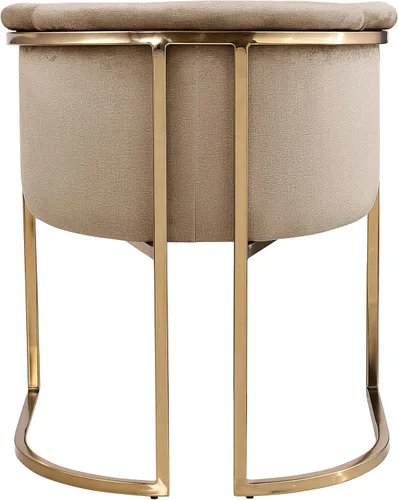 Vista 4 de Meridian Furniture 758Beige-C Tierra Collection Modern Silla de comedor tapizada contemporánea con lujoso terciopelo beige, acabado de latón