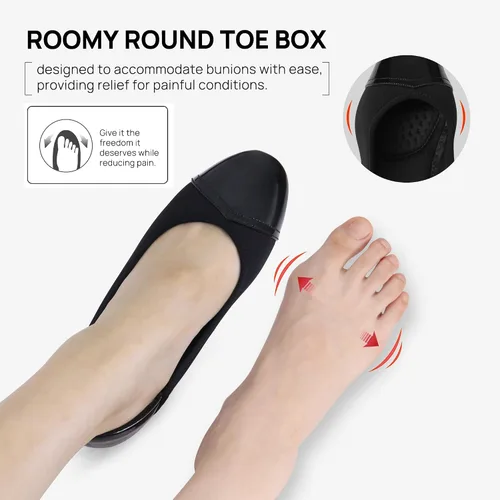 Vista 3 de Ortho+rest Zapatos de vestir para juanetes para mujer, zapatos ortopédicos de tacón bajo, mocasines ortopédicos sin cordones
