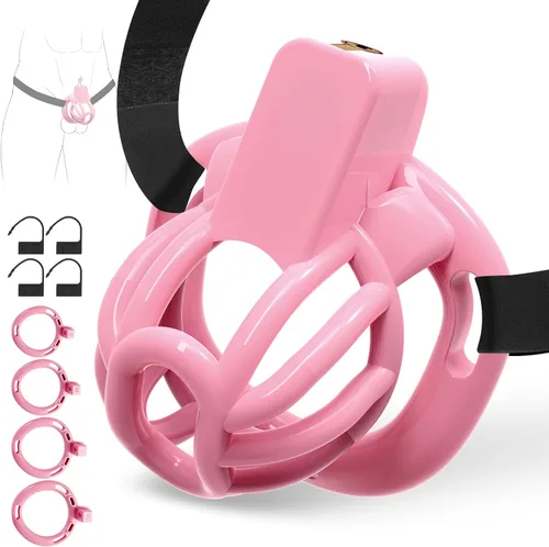 Vista 13 de Cinturón de castidad masculino jaula para pene - UTIMI Dispositivos de correa de castidad de plástico ajustable para hombre jaula de bondage