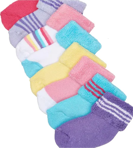 Vista 3 de Luvable Friends Calcetines de rizo unisex para bebé recién nacido y bebé