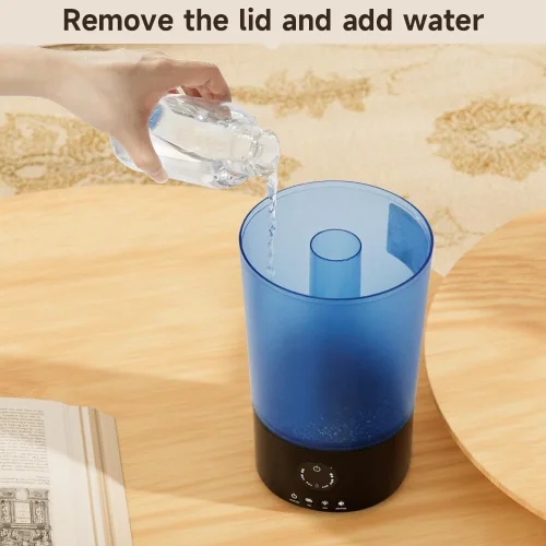 Vista 5 de Humidificadores para dormitorio, humidificador ultrasónico silencioso de niebla fría de 3.2L con boquilla de 360°, tiempo de funcionamiento de 18