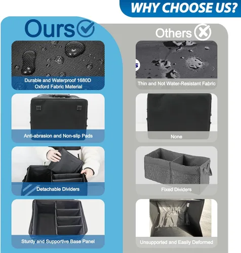 Vista 5 de WOLT Organizador de maletero de golf, bolsa de viaje de golf plegable y plegable, casillero de golf impermeable con compartimento separado