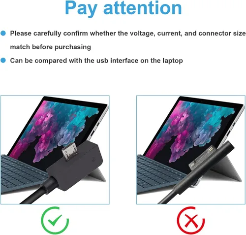 Vista 8 de Cargador Surface 3 13W 5.2V 2.5A Adaptador de Corriente CA Cargador de Cable de Reemplazo para Microsoft Surface 3, Modelo 1623 1624 1645 Tablet