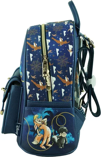 Vista 5 de Wondapop Disney Peter Pan - Mini mochila de piel vegana de 11 pulgadas, marino, Peter