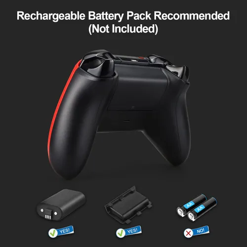 Vista 6 de Xbox Controller, Xbox One Controller inalámbrico, compatible con Xbox One, Xbox Series XS, Xbox One XS y PC, rojo y negro