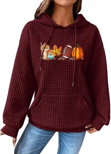 Vista 124 de SHAOBGE Sudaderas con capucha de gran tamaño para mujer, sudaderas con capucha para entrenamiento, suéteres casuales y cómodos trajes de moda