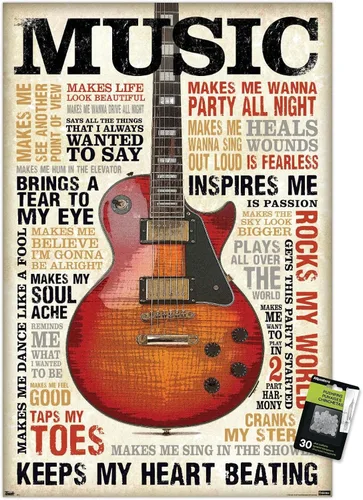 Vista 6 de Music Inspires Me - Póster de pared con pasadores