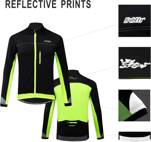 Vista 6 de bpbtti Chaqueta térmica Softshell para hombre para ciclismo, correr, abrigo de rendimiento para invierno, resistente al viento, transpirable