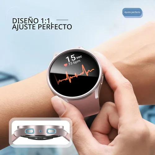 Vista 5 de Pack de 12 fundas para Samsung Galaxy Watch 6 de 40 mm, protector de pantalla con cubierta de policarbonato duro y película protectora de vidrio