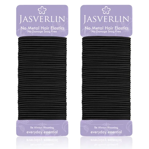 Vista 13 de JASVERLIN Ligas pequeñas para el cabello, elásticos sin daños, sin tirones, bandas trenzadas para mujeres y niñas, accesorios para corbatas finas a