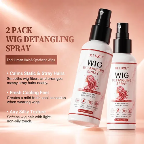 Vista 2 de ulluxe 2 piezas de spray de peluca para cabello sintético y cabello humano