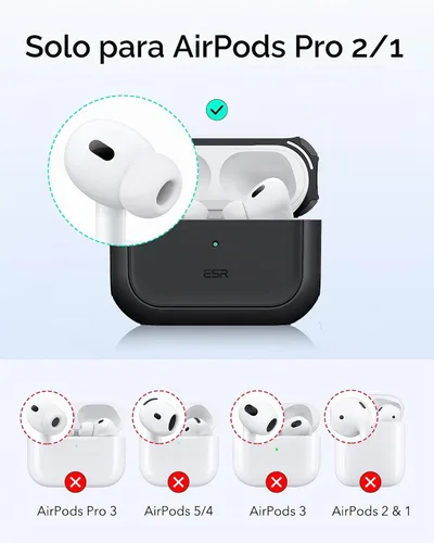 Vista 2 de ESR Funda para AirPods Pro 2, Compatible con Funda de Airpods Pro de 2ª / 1ª Generación (2023/2022/2019), Compatible con MagSafe, Cubierta de Negro