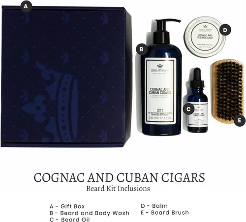 Vista 4 de HENRI ET VICTORIA Kit para el cuidado de la barba (coñac y puros cubanos)