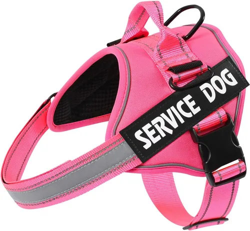 Vista 10 de MUMUPET Arnés para perro de servicio, chaleco reflectante y antitirones Negro