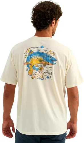 Vista 44 de HUK Mens Fishing Graphic Tee, Performance Short Sleeve, Quick-Dry Bass Bones - Búho nocturno