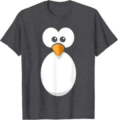 Vista 28 de Camiseta divertida con diseño de cara de pingüino o disfraz fácil, color negro, talla S