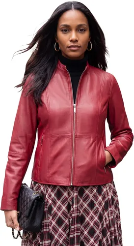 Vista 11 de Jessica London Chaqueta de cuero con cremallera frontal Negro