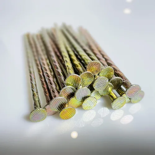 Vista 4 de Paquete de 100 estacas de jardín de metal galvanizado sólido de 6 pulgadas para jardín, anclajes en espiral para bordes de pavimentación, barreras
