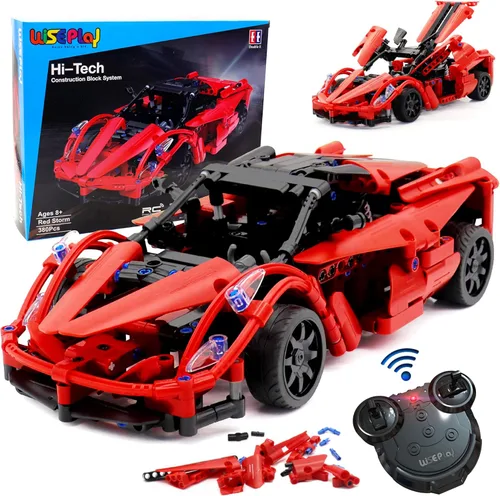 Vista 11 de WISEPLAY Kit de construcción de automóvil a control remoto, 453 piezas de juguete para niños de 8 a 10 años, gran auto a control remoto para niños