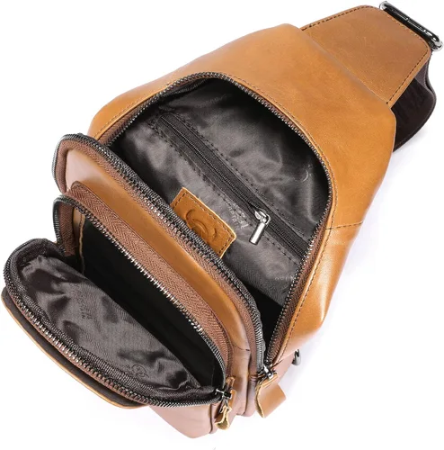 Vista 69 de LUKZIJAES Bolso bandolera de cuero genuino para hombre