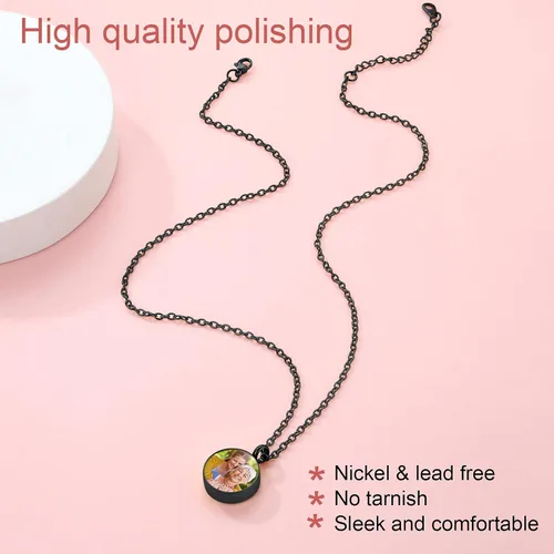 Vista 126 de FindChic Collares personalizados con urna para cenizas, barra vertical, gato, luna, reloj de arena, garra de perro, acero inoxidable, chapado en oro