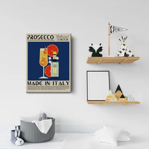 Vista 5 de Divertida impresión en lienzo de cóctel Prosecco Art Wall Painting Posters de 12 x 15 pulgadas, decoración moderna para el hogar, cocina, bar