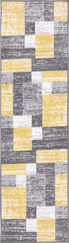 Vista 3 de Rugshop Oslo - Alfombra moderna geométrica resistente a la decoloración Amarillo