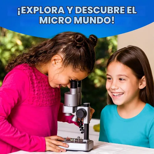 Vista 3 de Microscopio de laboratorio de National Geographic con más de 50 accesorios Dual LED Illumination, 10 Prepared Slides, 10 Blank Slides, 50+ Pieces