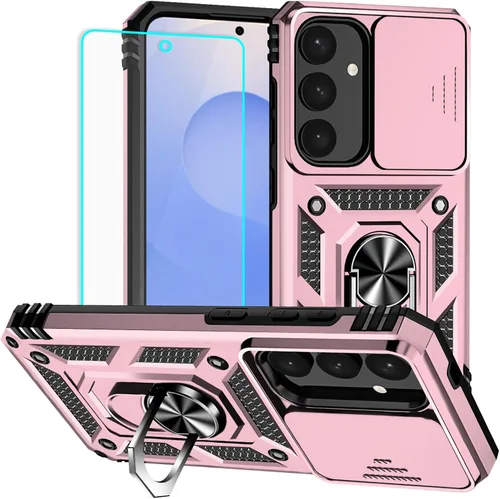 Vista 41 de HNHYGETE Funda para Samsung A13 5G, Galaxy A13 5G con protector de pantalla, soporte giratorio de grado militar de 360° (resistente), fundas Negro