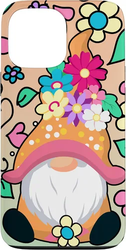 Vista 24 de Funda para iPhone XR con diseño de gnomo de verano y flores de margarita
