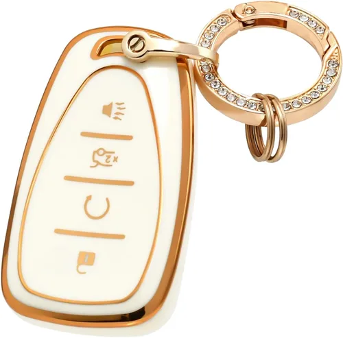 Vista 9 de OFFCURVE Funda para llavero Chevy con llavero para llavero de automóvil para Malibu Equinox Camaro Cruze Tahoe Traverse Blazer Volt Bolt Smart Key