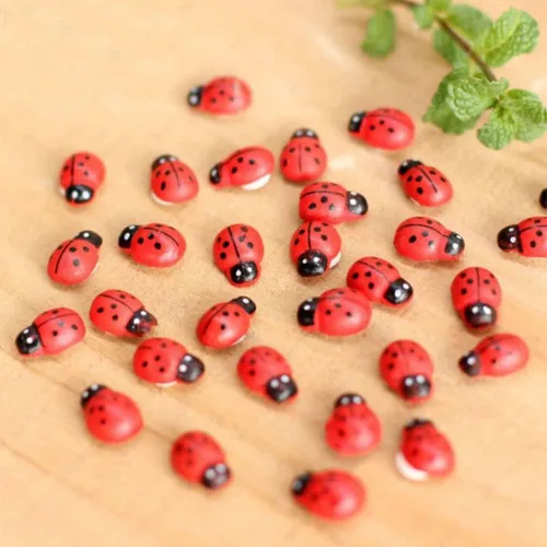 Vista 8 de 20 piezas de mini mariquitas juguetes de mariquita, figuras de animales de jardín de hadas, figuras de animales de resina, adornos de jardín