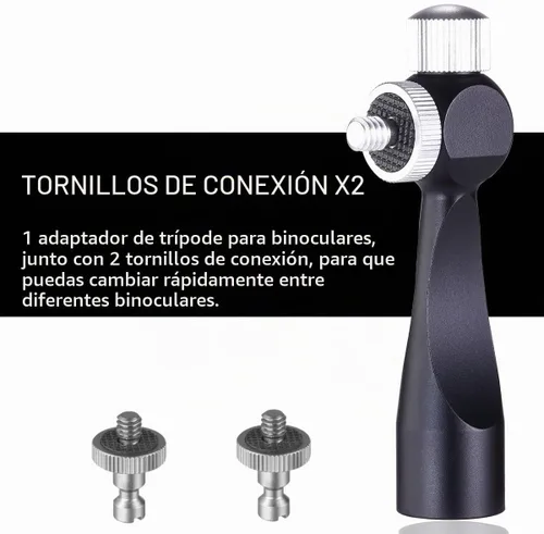 Vista 2 de Adaptador binocular de tirador de liberación rápida de 1/4 a 20 pulgadas, accesorios de montaje universal desmontable para 8 x 40 8 x 42 10 x 50 10