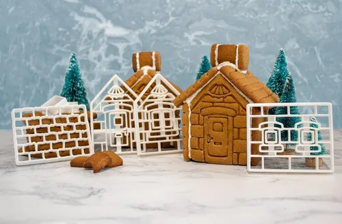 Vista 2 de Cortador de galletas de jengibre para casa de Navidad, 1 juego - Bakerlogy