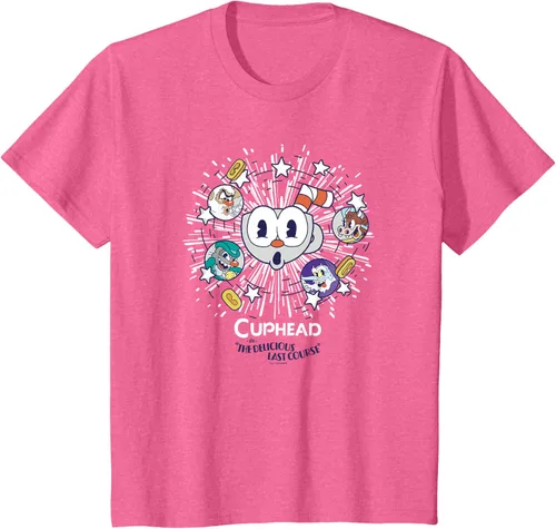 Vista 15 de Cuphead: Camiseta The Delicious Last Course Cuphead Character Group, Azul Azul Pastel