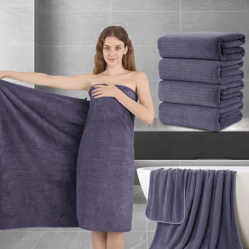 Vista 10 de Juego de toallas de baño de 8 piezas 2 toallas de baño grandes de gran tamaño, 2 toallas de mano y 4 paños Juego de toallas de baño ultrasuaves