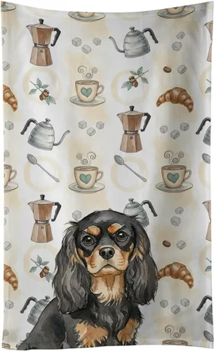 Vista 24 de Caroline's Treasures Afghan Hound - Toalla de cocina para barra de café, terciopelo frontal y lazo de algodón, lavable a máquina Sabueso afgano
