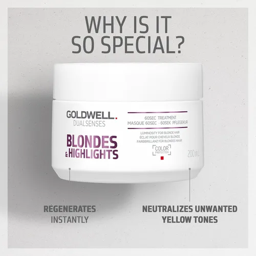 Vista 4 de Goldwell Dualsenses Blondes & Highlights Tratamiento Anti-Amarillo 60sec 6.8oz, 6.8 fl oz