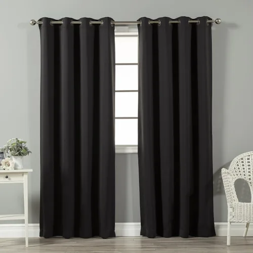 Vista 10 de Best Home Fashion Cortinas opacas aisladas térmicamente - Parte superior del ojal de bronce antiguo - 52" de ancho x 84" Largo - (Juego de 2 Paneles)