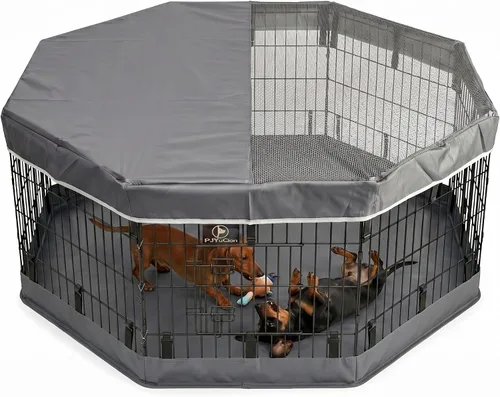 Vista 25 de PJYuCien Bolsa de Almacenamiento para Corralito de Perros, Adecuada para Corralito Plegable de Ejercicio para Mascotas de 61x61 cm, Valla