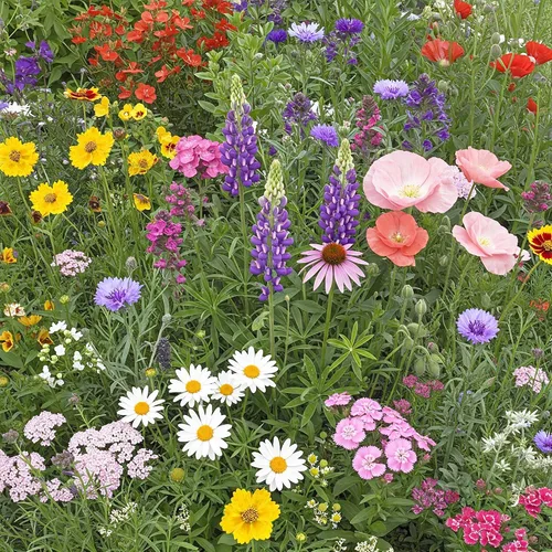 Vista 45 de Ferry Morse Mezcla para Todo Propósito Sol-Sombra a Granel Semillas de Flores Silvestres, 1 lb