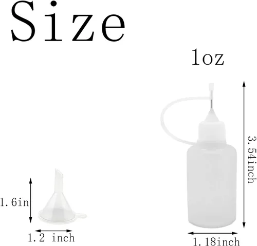 Vista 2 de 12 botellas aplicadoras de punta de precisión de 1 oz con tapas
