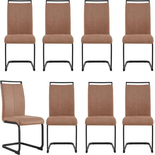 Vista 46 de gopop Juego de sillas de comedor, sillas modernas de metal con asiento acolchado de piel sintética, respaldo alto y patas cromadas resistentes, Negro