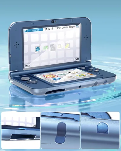 Vista 4 de Funda 3DS XL con protector de pantalla 3DS XL, funda rígida transparente con película de PET flexible HD para 3DS XL/LL 2015