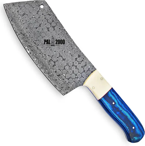 Vista 5 de Hecho a mano de acero de Damasco 12 pulgadas cuchillo de cuchilla con funda 9951