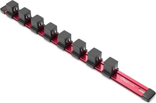Vista 14 de Olsa Tools Organizador de dados - Riel de soporte de dados de 1/2 pulgada - Riel de aluminio negro almacena 16 dados de impacto o cromados
