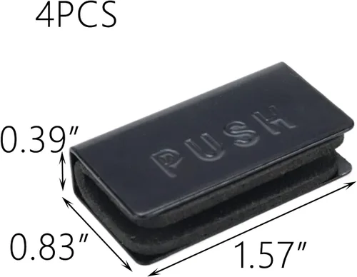 Vista 2 de Crapyt 4 piezas de cristal táctil magnético para puerta, abrazadera de puerta de 1.57 x 0.83 x 0.39 pulgadas Negro