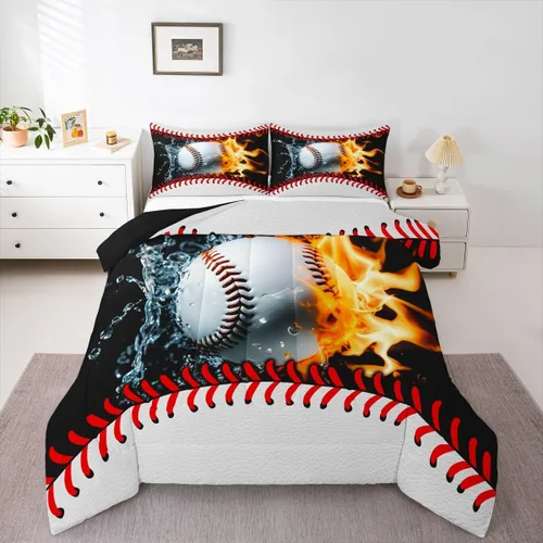 Vista 24 de Juego de ropa de cama de baloncesto para niños y adolescentes, juego de edredón deportivo para niños, tamaño matrimonial, suave, ligero, decoración