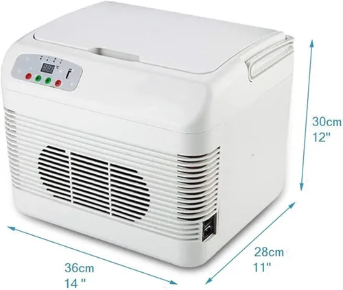 Vista 8 de Refrigerador portátil para automóvil, 12 litros, mini refrigerador, congelador, almacenamiento de vacunas con insulina, refrigeración o calentador